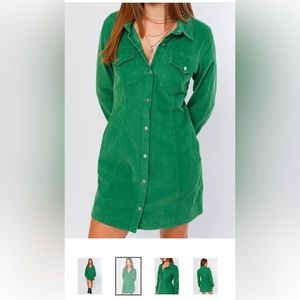 Gorgeous Green Corduroy Dress - LIKE NEW -- worn once!!